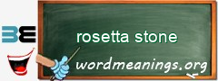 WordMeaning blackboard for rosetta stone